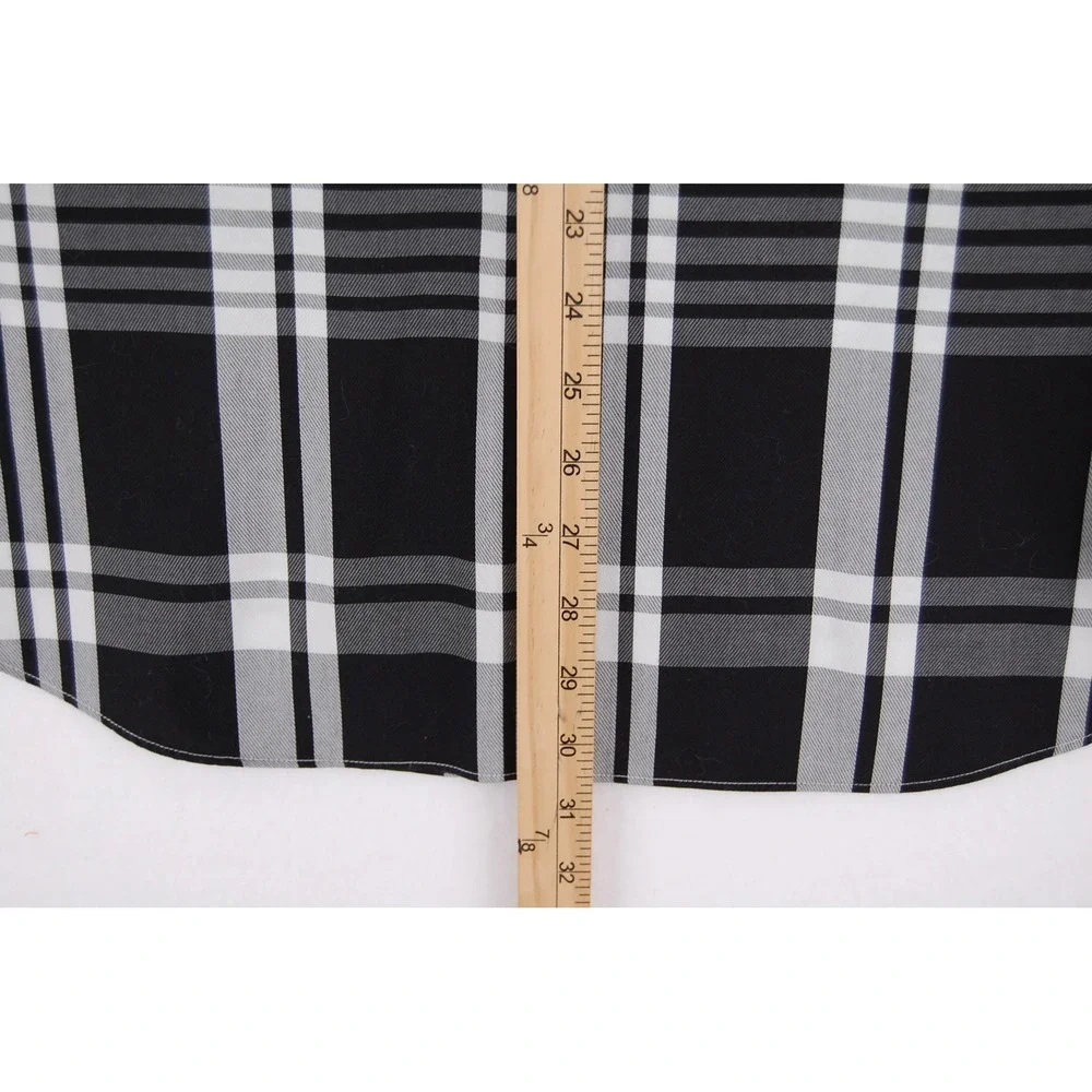 Banana Republic Mens Non Iron Plaid Button Down Shirt Black White Size‎ Medium